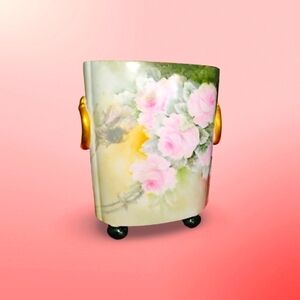 Vintage "William Guerin" Limoges Hand-Painted Porcelain Cache Pot with damage. F